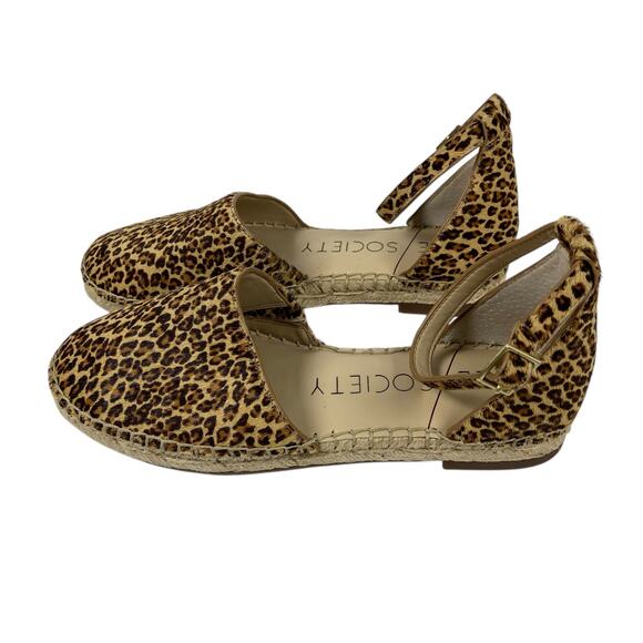 Sole Society Cheeta Print Espadrille Sandals Cow Hair Size 6M - Picture 4 of 7